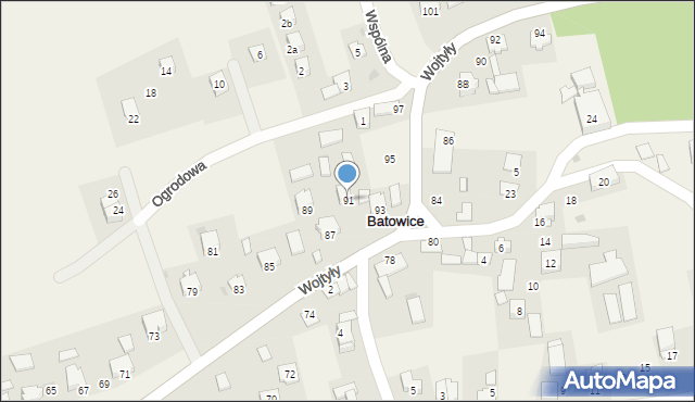 Batowice, Wojtyły Karola, 91, mapa Batowice