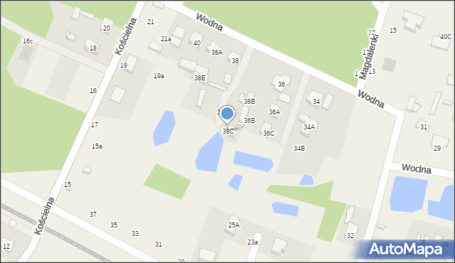 Bedoń Przykościelny, Wodna, 38C, mapa Bedoń Przykościelny