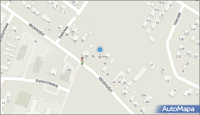 Będzin, Wolności, 54, mapa Będzin