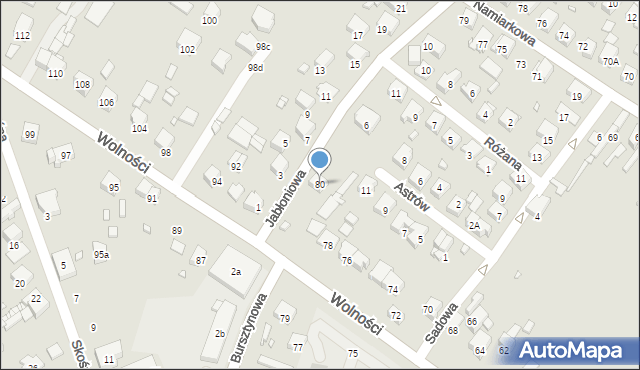 Będzin, Wolności, 80, mapa Będzin