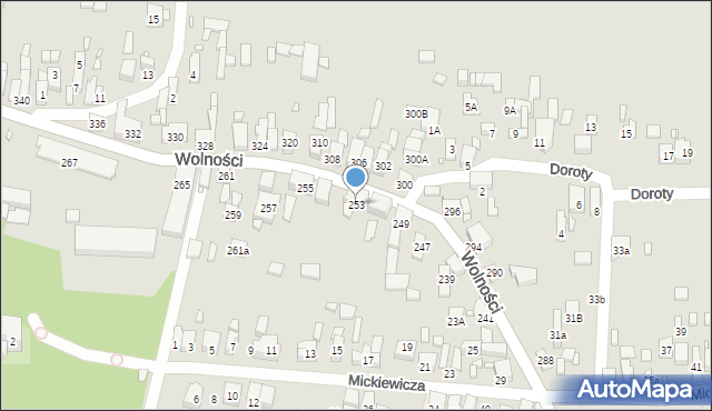 Będzin, Wolności, 253, mapa Będzin