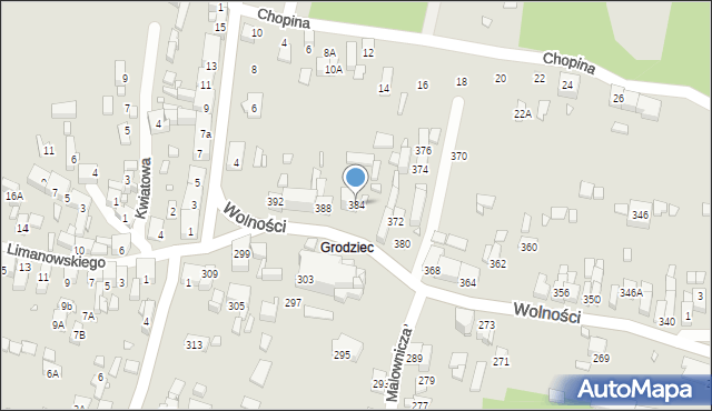 Będzin, Wolności, 384, mapa Będzin