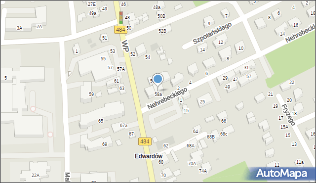 Bełchatów, Wojska Polskiego, 58A, mapa Bełchatów