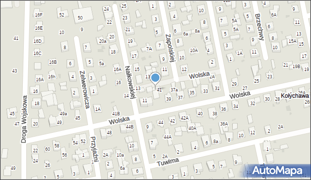 Biała Podlaska, Wolska, 41A, mapa Białej Podlaskiej
