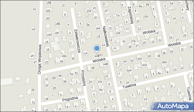 Biała Podlaska, Wolska, 41B, mapa Białej Podlaskiej