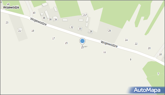 Biała Wielka, Wojewodze, 13, mapa Biała Wielka