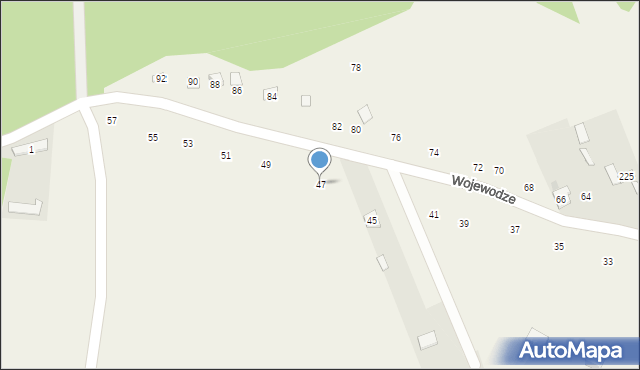 Biała Wielka, Wojewodze, 47, mapa Biała Wielka