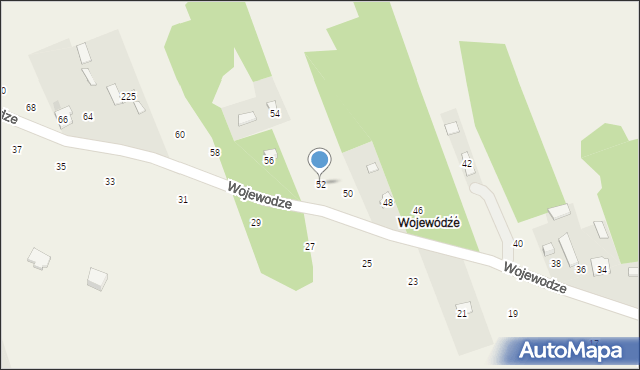 Biała Wielka, Wojewodze, 52, mapa Biała Wielka