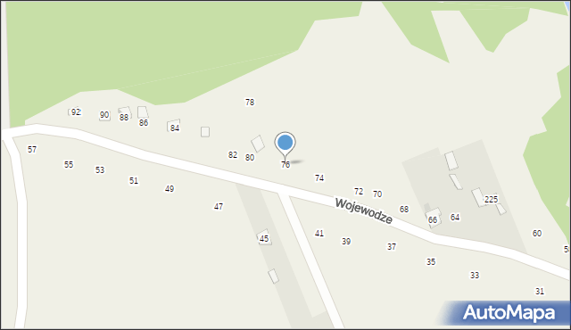 Biała Wielka, Wojewodze, 76, mapa Biała Wielka
