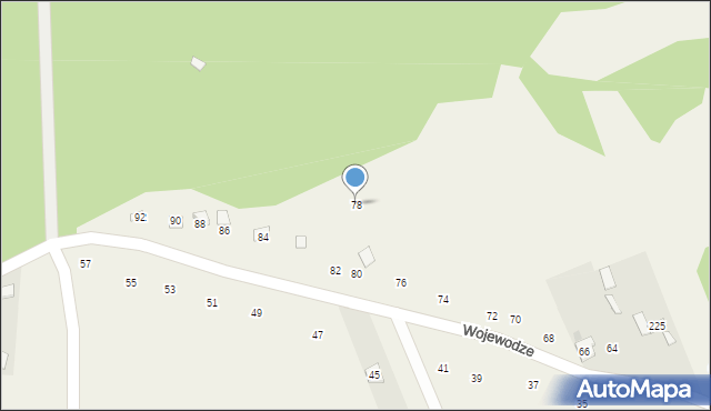 Biała Wielka, Wojewodze, 78, mapa Biała Wielka