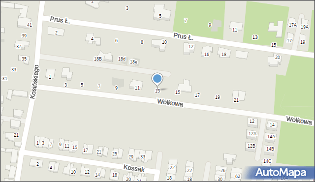 Białystok, Wołkowa Władysława, 13, mapa Białegostoku