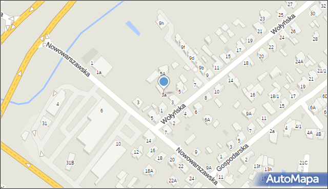 Białystok, Wołyńska, 3a, mapa Białegostoku