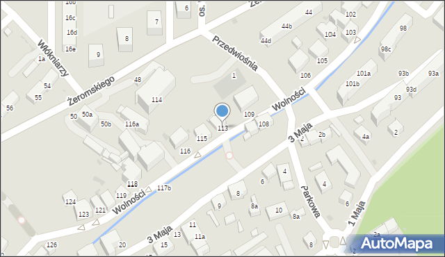 Bielawa, Wolności, 113, mapa Bielawa