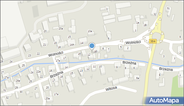 Bielawa, Wolności, 11A, mapa Bielawa