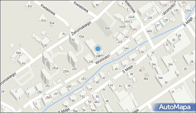 Bielawa, Wolności, 148, mapa Bielawa