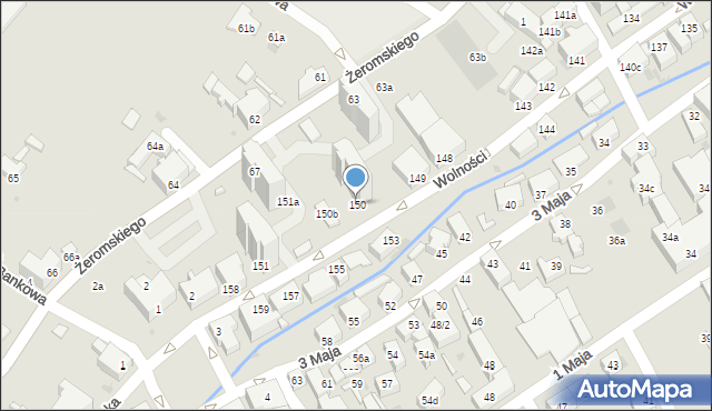 Bielawa, Wolności, 150, mapa Bielawa