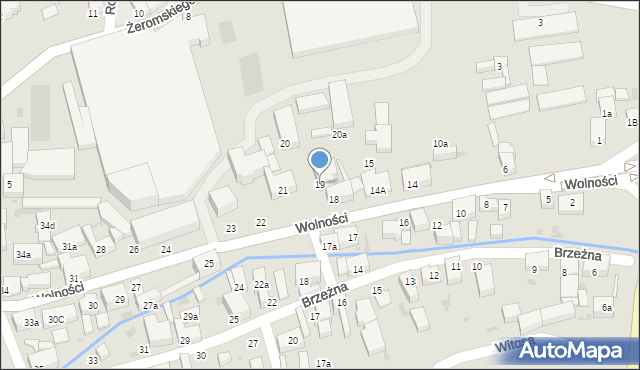 Bielawa, Wolności, 19, mapa Bielawa