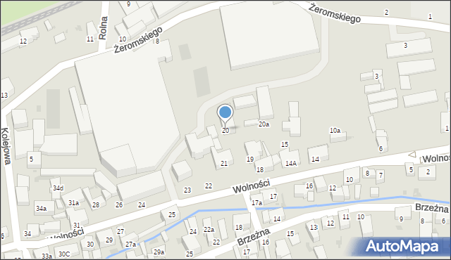 Bielawa, Wolności, 20, mapa Bielawa