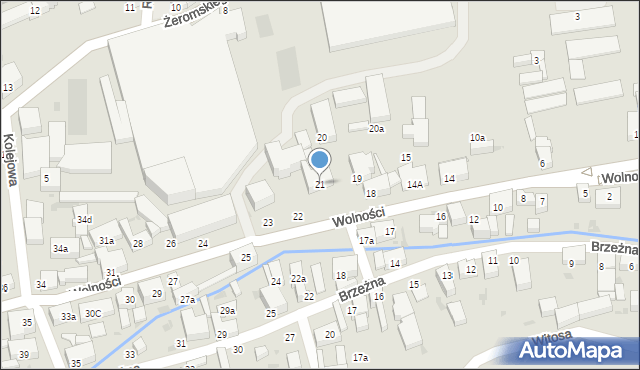 Bielawa, Wolności, 21, mapa Bielawa