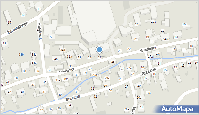 Bielawa, Wolności, 24, mapa Bielawa