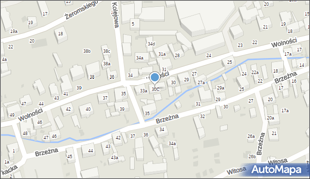 Bielawa, Wolności, 30C, mapa Bielawa