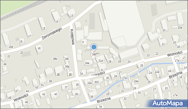 Bielawa, Wolności, 34d, mapa Bielawa