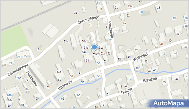 Bielawa, Wolności, 53a, mapa Bielawa