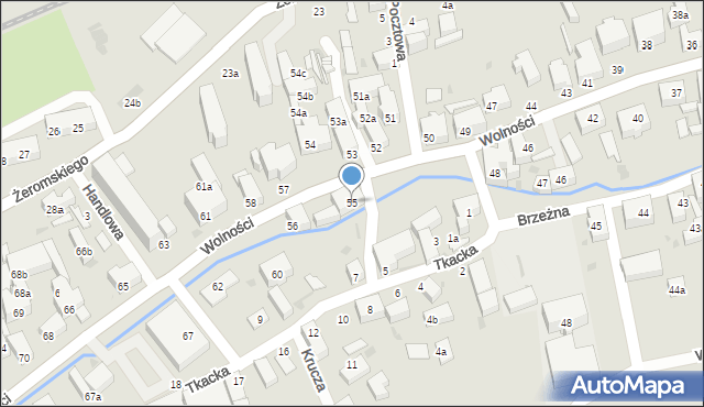 Bielawa, Wolności, 55, mapa Bielawa