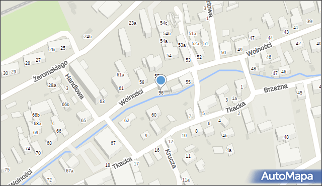 Bielawa, Wolności, 56, mapa Bielawa