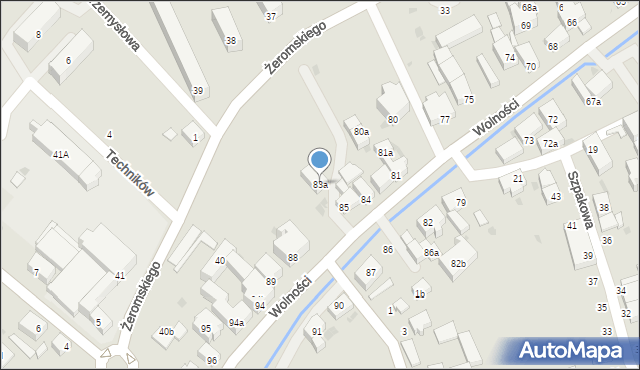 Bielawa, Wolności, 83a, mapa Bielawa