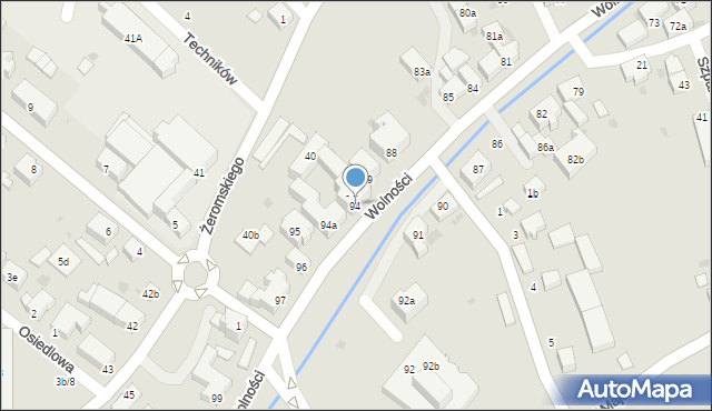 Bielawa, Wolności, 94, mapa Bielawa