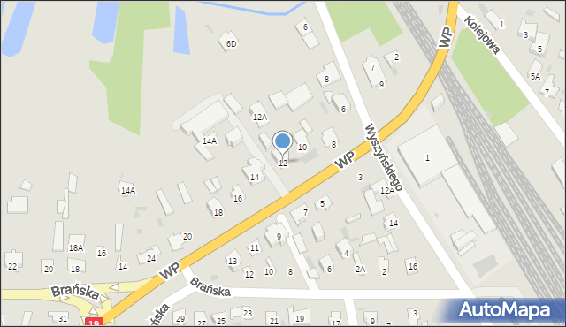 Bielsk Podlaski, Wojska Polskiego, 12, mapa Bielsk Podlaski