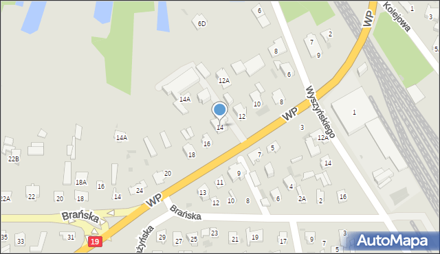 Bielsk Podlaski, Wojska Polskiego, 14, mapa Bielsk Podlaski