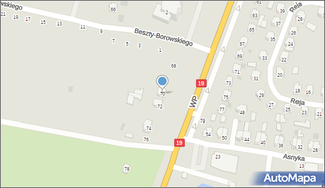 Bielsk Podlaski, Wojska Polskiego, 70, mapa Bielsk Podlaski