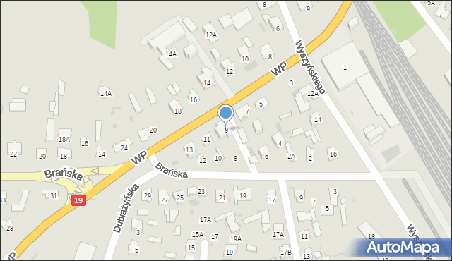 Bielsk Podlaski, Wojska Polskiego, 9, mapa Bielsk Podlaski