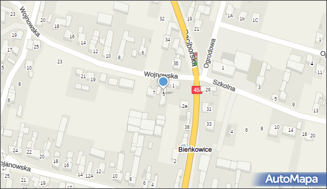 Bieńkowice, Wojnowska, 5, mapa Bieńkowice