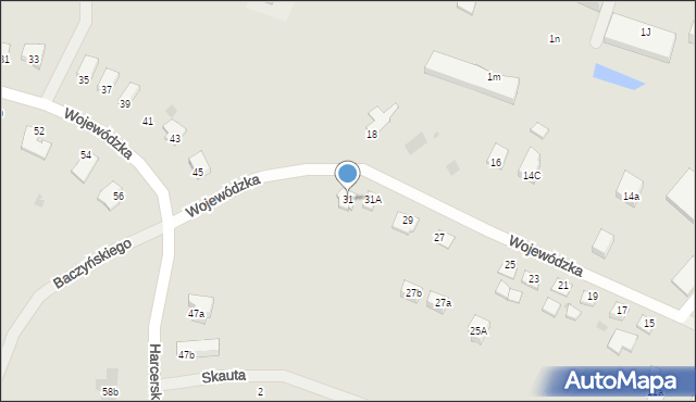 Biskupiec, Wojewódzka, 31, mapa Biskupiec