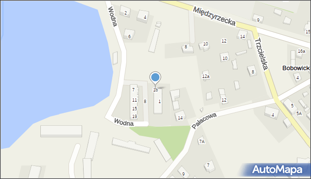 Bobowicko, Wodna, 1b, mapa Bobowicko