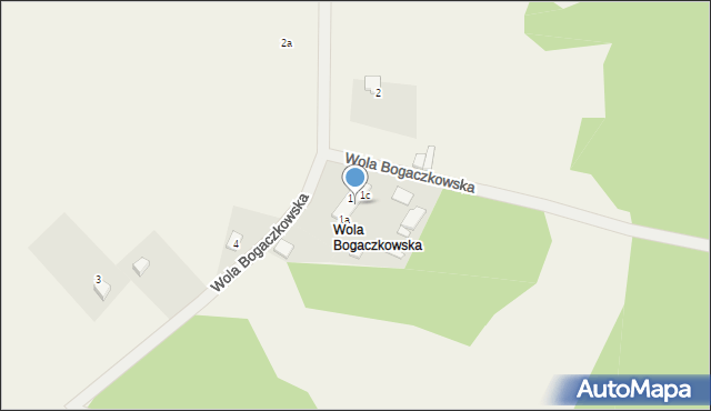 Bogaczewo, Wola Bogaczkowska, 1b, mapa Bogaczewo