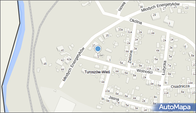 Bogatynia, Wolności, 1, mapa Bogatynia