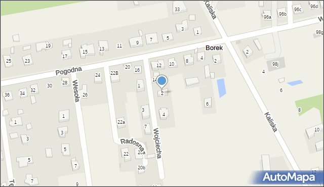 Borek, Wojciecha, 2, mapa Borek