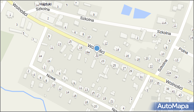 Boronów, Wolności, 21, mapa Boronów