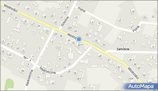 Boronów, Wolności, 43, mapa Boronów