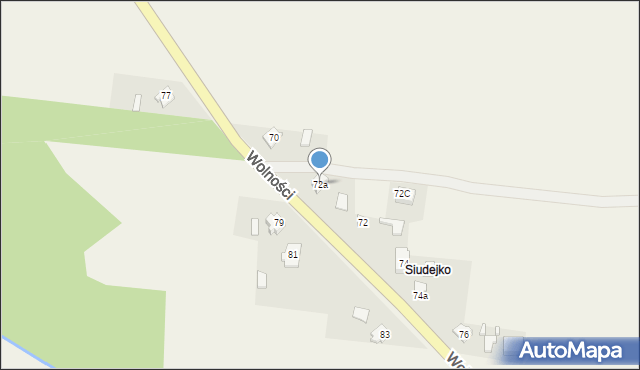 Boronów, Wolności, 72a, mapa Boronów