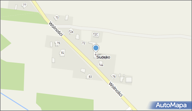 Boronów, Wolności, 74, mapa Boronów