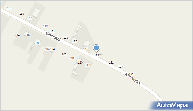 Borowno, Wolności, 129, mapa Borowno