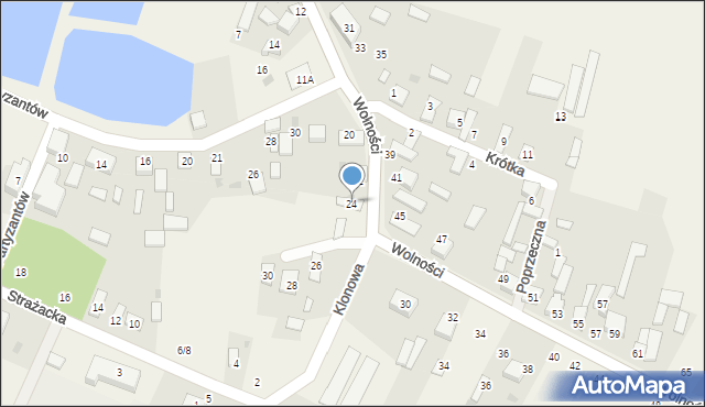 Borowno, Wolności, 24, mapa Borowno