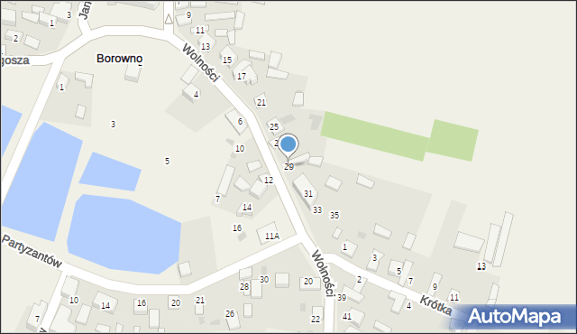Borowno, Wolności, 29, mapa Borowno