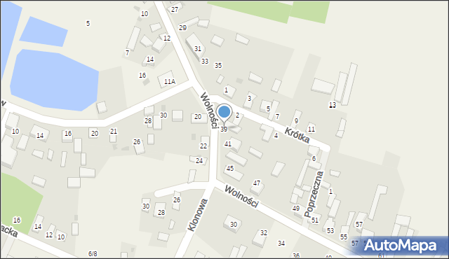 Borowno, Wolności, 39, mapa Borowno