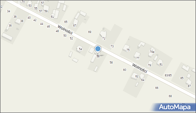 Borowno, Wolności, 56, mapa Borowno